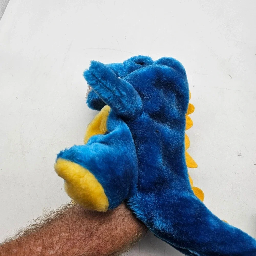 Blue Tyrannosaurus Rex Dinosaur Hand Puppet Plush Stuffed Animal Toy Small Cute